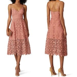 ASTR The Label Women's Sleeveless Lace Fit & Flare Midi Dress Mauve Pink Size XS